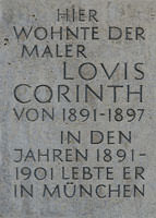 Bilder, Fotos von München Gedenktafel für Lovis Corinth Gedenktafel für Lovis Corinth - Gedenktafel für Lovis Corinth (2012)