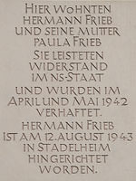 Bilder, Fotos von München Gedenktafel - Frieb Gedenktafel - Frieb - Gedenktafel - Frieb (2012)