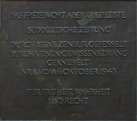 Bilder, Fotos von München Gedenktafel für die entmachtete Presse Gedenktafel für die entmachtete Presse - Gedenktafel für die entmachtete Presse (2013)
