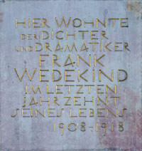 Bilder, Fotos von München Gedenktafel Franz Wedekind Gedenktafel Franz Wedekind - Gedenktafel Franz Wedekind (2011)