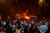 FC Bayern-Fans feiern in der LeopoldstraÃe