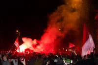 FC Bayern-Fans feiern in der LeopoldstraÃe